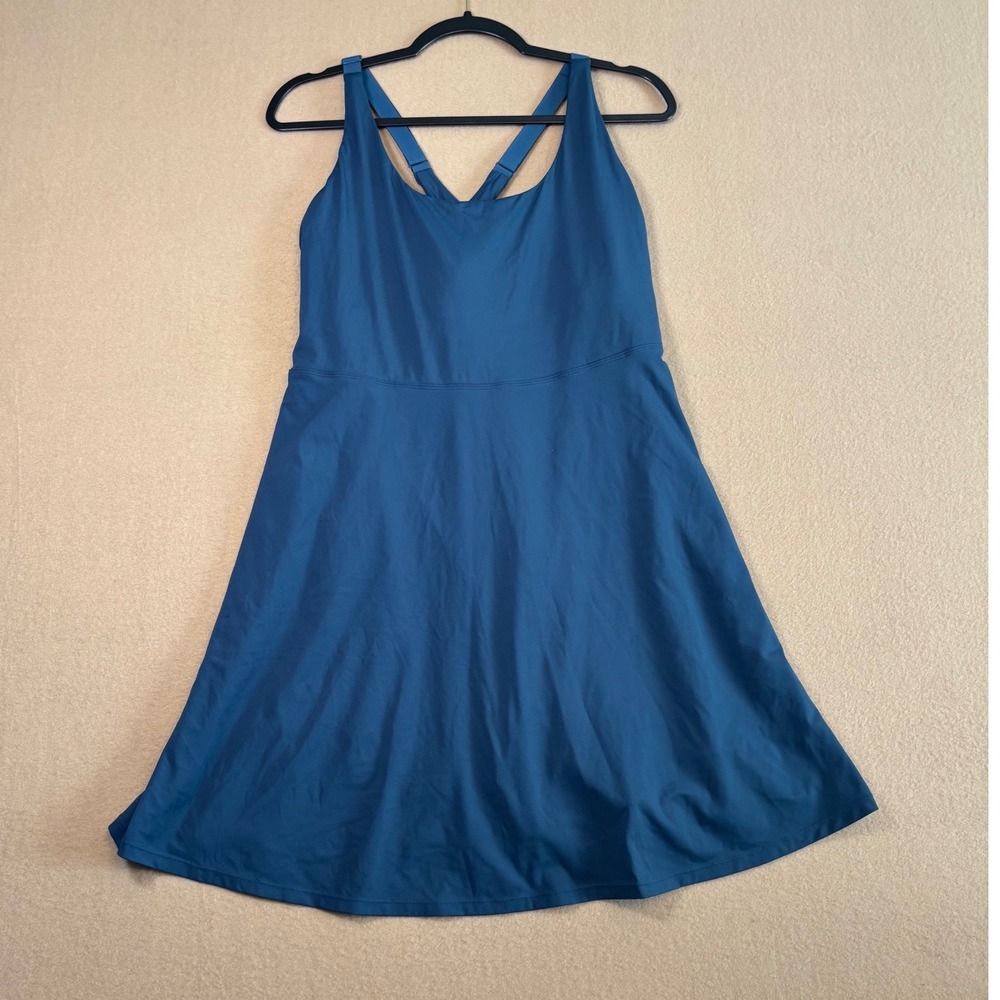 IUGA Women XL Teal Blue Athletic Dress Built-in Shorts Pockets Adjustable Straps